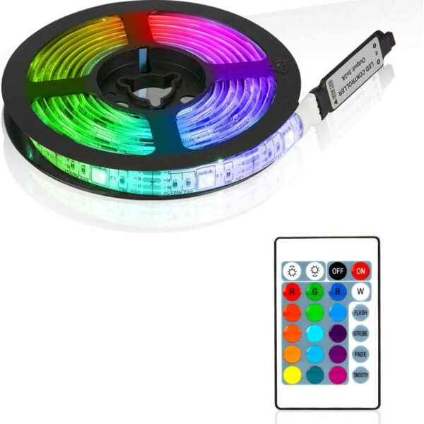 סרט לד צבעוני משנה צבעים RGB עמיד במים כולל שלט אלחוטי