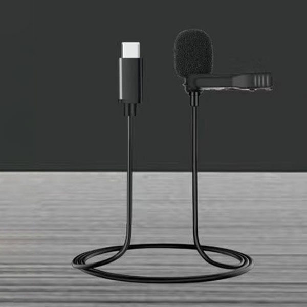 מיקרופון דש איכותי עם חיבור USB-C וקליפס לחולצה